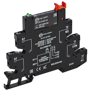 Интерфейсный модуль твердотельного реле; 1 НО 2А (~/= 24В AC/DC) выходная цепь 5-60В DC; винтовые зажимы