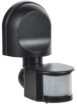 Датчик движения ДД 008 черный, макс. нагрузка 1100Вт, угол обзора 180град., дальность 12м, IP44, IEK