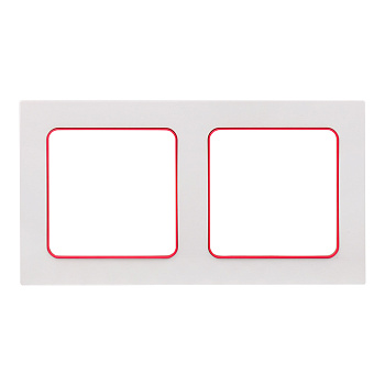 Стокгольм Рамка 2-местная белая с линией цвета красный EKF PROxima