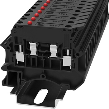 DC4-HE-LD24-01P-13-00A(H), Клемма винтовая DC, 4 мм.кв., под предохранитель, св. индикация 24V, черн, шт