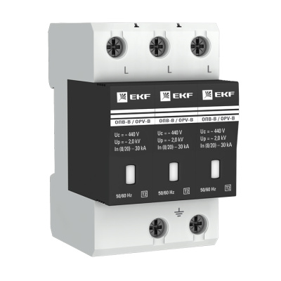 Ограничитель импульсных напряжений ОПВ-B/3P In 30кА 440В с сигн. EKF PROxima