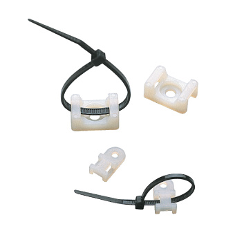 Самокл. основание (21мм) для стяжек шир. до 4 мм, (белый); YK1 (100шт/упак)