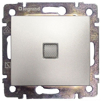 Переключатель Legrand Valena 2напр с подсветкой (алюминий)   770126