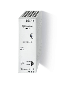 Импульсный источник питания; вход 120...240В AC/220В DC; выход 24В DC, 240Вт; компактный; зарадка аккумуляторов; степень защиты IP20