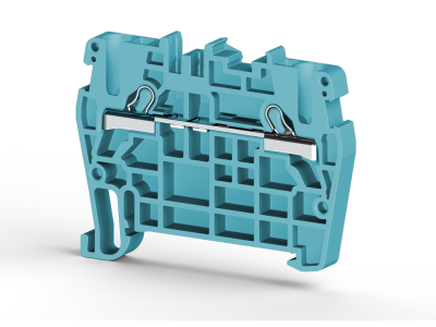 Клеммник пружинный быстрозажимной (Push in), 2,5 мм.кв. (синий); PYK2,5