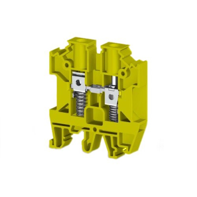 Клеммник на DIN-рейку с пружиной 6мм.кв. (желтый); AVK-Y6