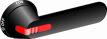 Ручка OHB175J12E-RUH (черная) с символами на русском для управления через дверь рубильниками типа OETL1000..1600