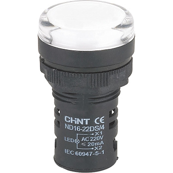 Индикатор ND16-22DS/4 белый АС230В (R)(CHINT)