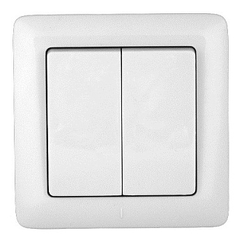 ХИТ С/У 2-клавишный ВЫКЛЮЧАТЕЛЬ 6А, 250В, БЕЛЫЙ. Россия