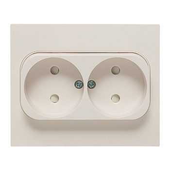 Стокгольм Розетка 2-местная б/з 10А белая с защ. штор. EKF PROxima