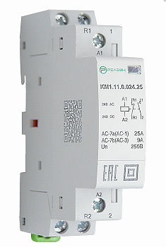 Модульный контактор 1НО + 1 НЗ контакт 25А (~/= 24В AC/DC)