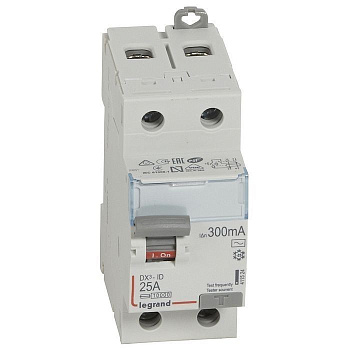 Выключатель дифференциального тока DX³-ID - 2П - 230 В~ - 25 А - тип AC - 300 мА - 2 модуля