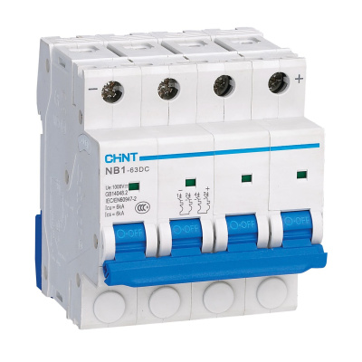 Авт. выкл. пос.тока NB1-63DC 4P C40A DC1000В 6kA (R)(CHINT)