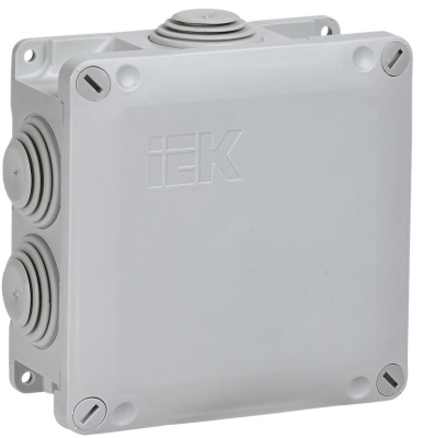 Коробка расп. КМ для о/п 110х110х50мм IP65 6 вв. серая IEK