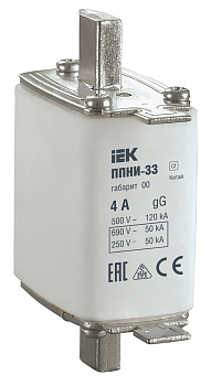 Плавкая вставка предохранителя ППНИ-33, габарит 00, 4А