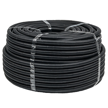 Труба гофр. негорючая безгалогеновая FRHF с протяжкой d20 мм (100 м) черная EKF-Plast