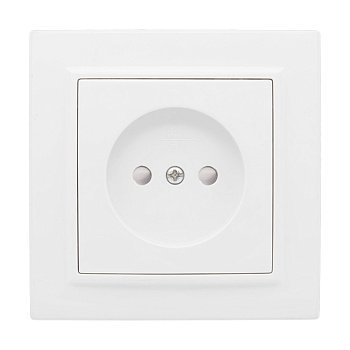 Минск Розетка 1-местная СП без заземления, 10 А, с защ.штор., белая EKF Basic