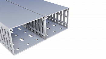 Перфорированный короб с крышкой, 80x60 (ШxВ) Серый; SWD  80X60