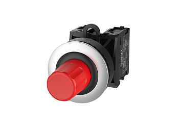 Кнопка "Стоп" серии TS2 с металлическим кольцом, утопленный тип, с блокировкой, красн.