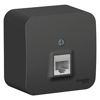 BLANCA О/У РОЗЕТКА компьютерная RJ45, кат.5E, ИЗОЛ.ПЛ.,АНТРАЦИТ